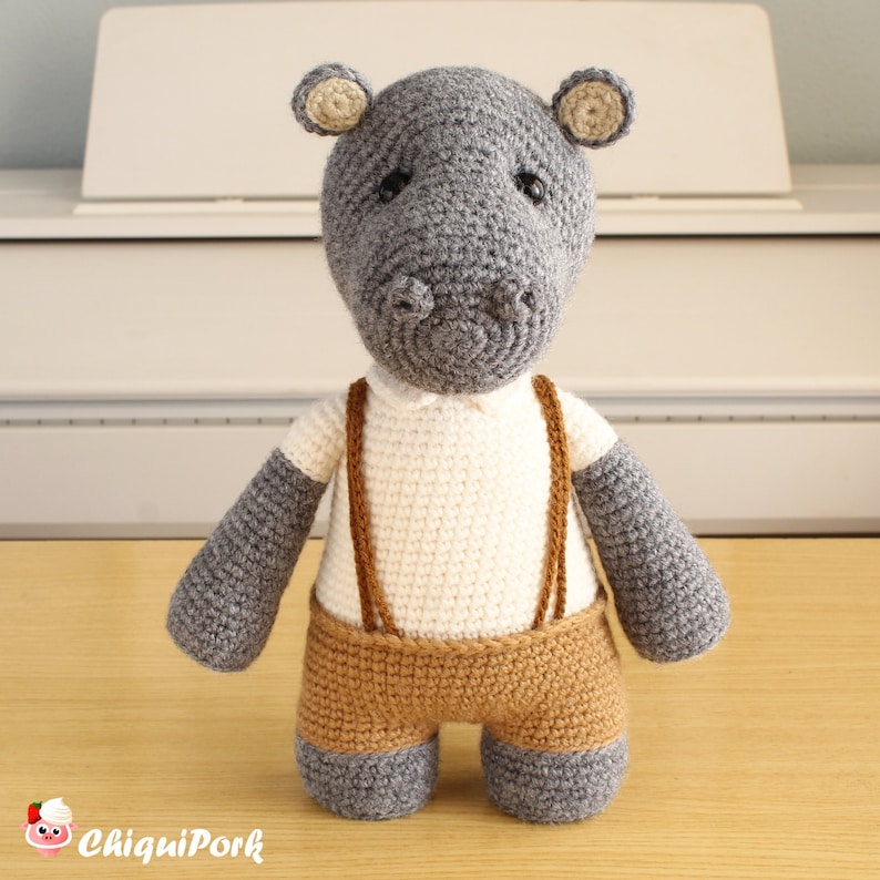 Hippo crochet PATTERN, Amigurumi hippo pattern pdf tutorial FRANCIS the hippo image 8