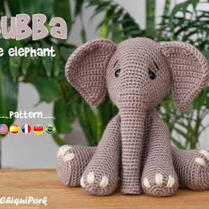 Crochet elephant Pattern Amigurumi pattern elephant pdf tutorial - Bubba the elephant