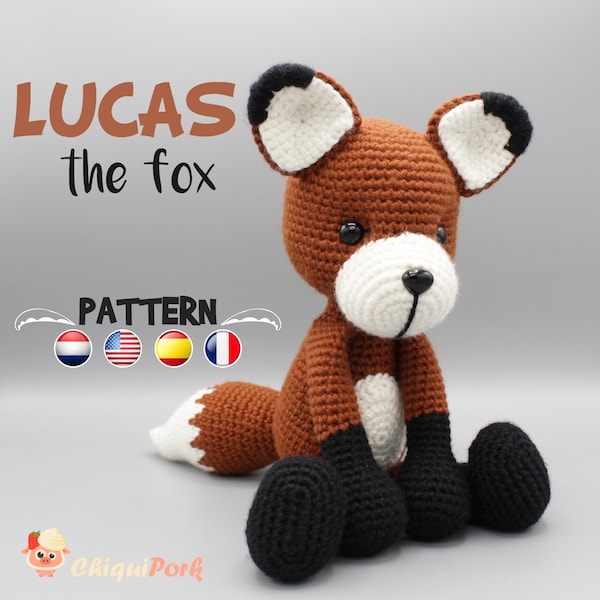 Fox Amigurumi PATTERN Crochet Fox pdf tutorial - LUCAS the Fox