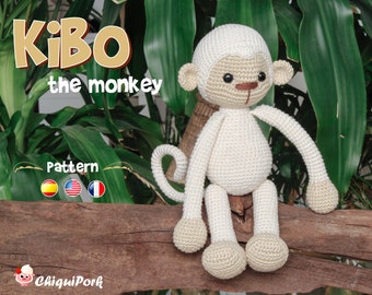 Tutoriel pdf motif singe au crochet Amigurumi Monkey - Kibo le singe