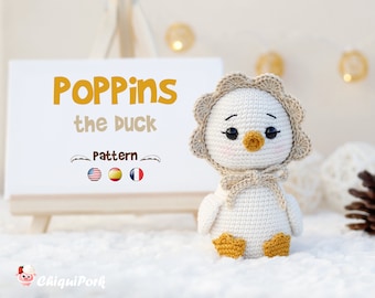 Crochet Duck PATTERN Amigurumi duck pattern pdf tutorial - Poppins the duck