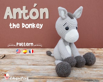 Crochet Donkey PATTERN Amigurumi Donkey pattern pdf tutorial - Antón the Donkey