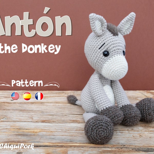 Antón der Esel Häkelanleitung für Esel, Amigurumi Donkey, Antón der Esel