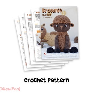 Crochet Lamb Pattern Amigurumi Sheep pattern pdf tutorial Brownie l'agneau image 2