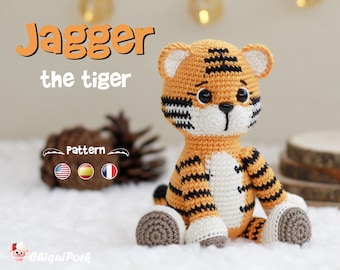 Crochet Tiger PATTERN Amigurumi Tiger pattern pdf tutorial - Jagger the tiger