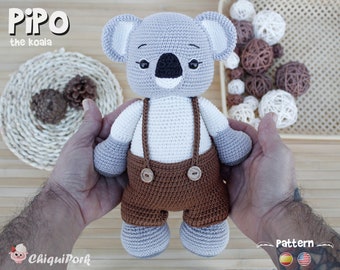 Koala Crochet Pattern, Koala Amigurumi pattern pdf tutorial - Pipo the Koala