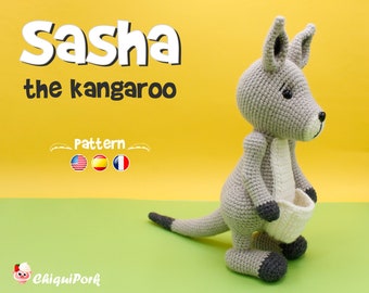 Crochet Kangaroo PATTERN Amigurumi Kangaroo pattern pdf tutorial - Sasha the Kangaroo