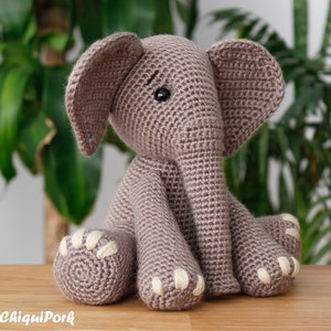 Crochet elephant Pattern Amigurumi pattern elephant pdf tutorial Bubba the elephant image 4