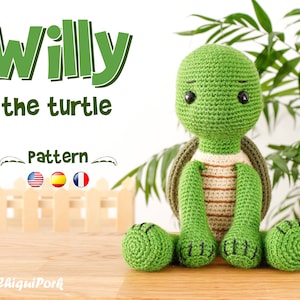 Crochet Turtle pattern Amigurumi Turtle pattern pdf tutorial Willy the turtle image 1