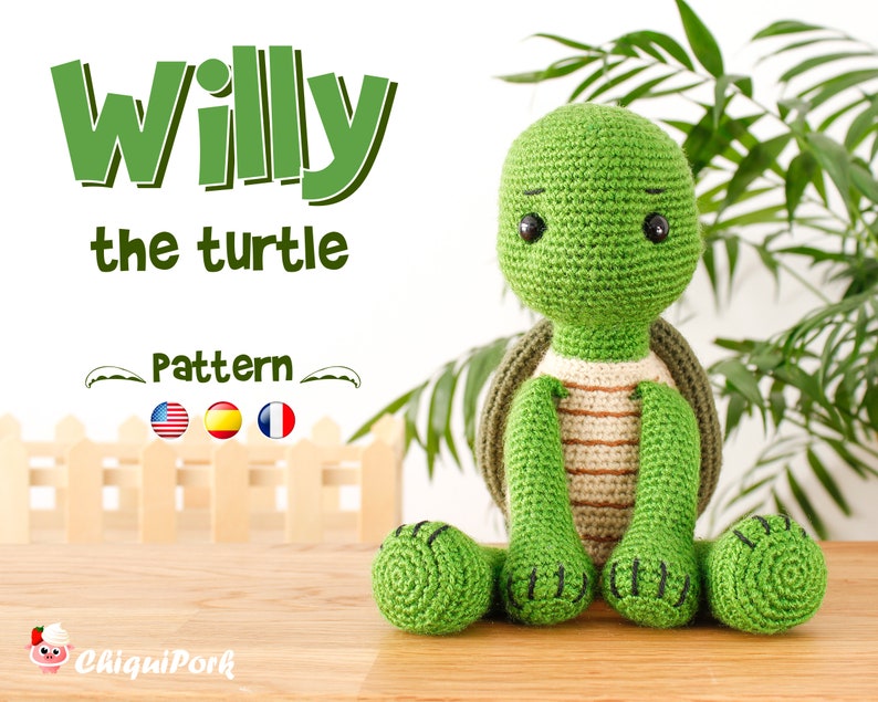 Crochet Turtle pattern Amigurumi Turtle pattern pdf tutorial Willy the turtle image 1