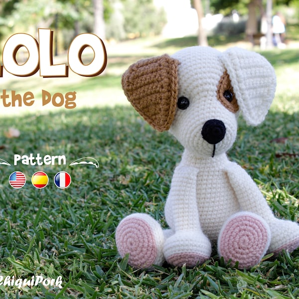 Crochet Dog PATTERN Amigurumi Dog pattern Crochet puppy pdf tutorial - Lolo the dog