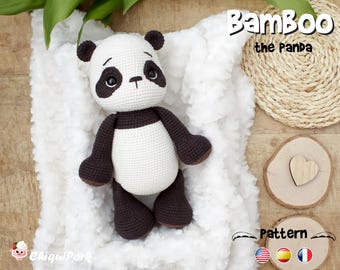 Patron au crochet panda, tutoriel pdf pour le patron Amigurumi panda - Bamboo le panda