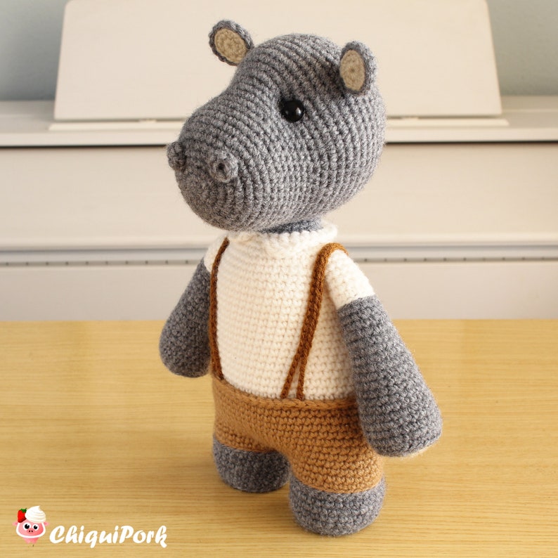 Hippo crochet PATTERN, Amigurumi hippo pattern pdf tutorial FRANCIS the hippo image 4