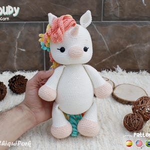 Crochet Unicorn Pattern, Unicorn Amigurumi pattern pdf tutorial - Cloudy the Unicorn