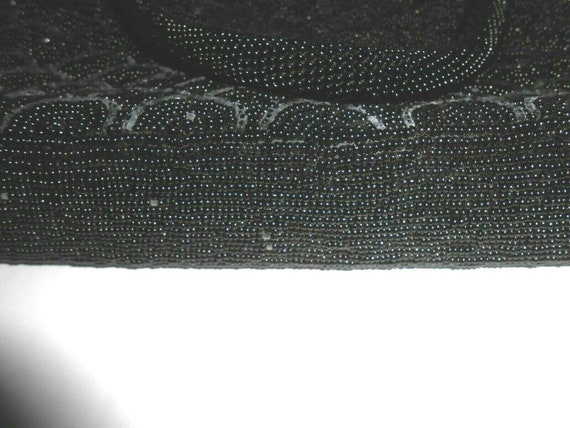 Black Fan Beaded Top Handle Handbag by Kisha's Ea… - image 6