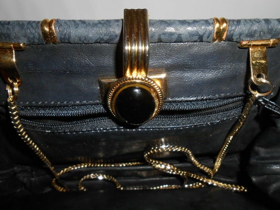 Black Fan Beaded Top Handle Handbag by Kisha's Ea… - image 7