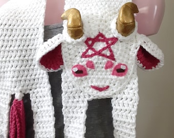 Crochet Scarf (White Baphomet)