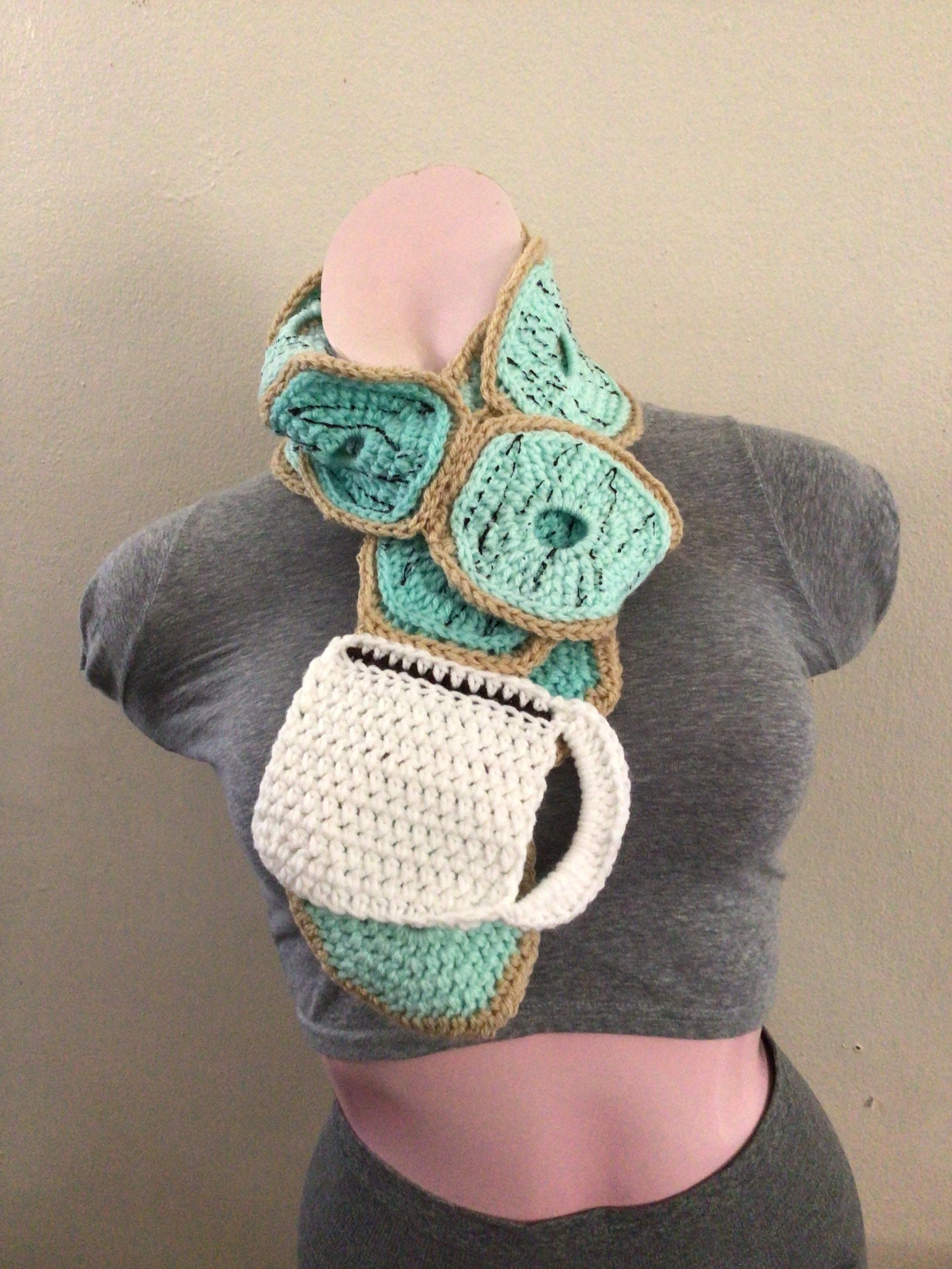 Crochet Scarf (Coffee and Donut)
