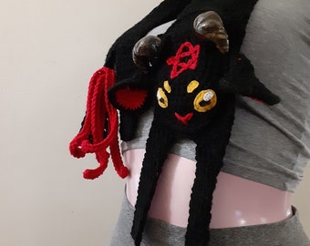 Crochet Scarf (Black Baphomet)