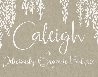 Caleigh Mondern Calligraphy Script Font with Bonus Floral Photoshop Brushes