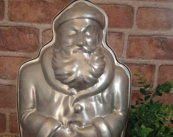 Vntg Metal Santa Cake Pan / Mold , Vntg Christmas, Christmas Baking,