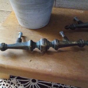 View of Set of 4 Brass Vintage Furniture Hardware, Drawer Pulls, Furniture ...