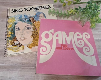 Vntg Girl Scout Book Lot, Girl Scout Collectables, Childhood memories, Scout Songbook, Girl Scout Game Book