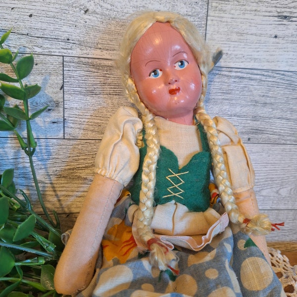 Vntg. Poland Cloth Doll, Old dolls, Doll collector, Vintage Dolls,Made in Poland, Polish Dolls