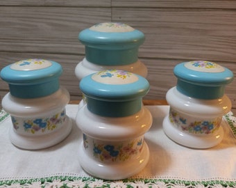 Vintage 1970's Avon English Provincial Charisma Bottles, Collectors Bottles, Milk Glass bottles, Summer Decor, Shabby Chic, Cottage core