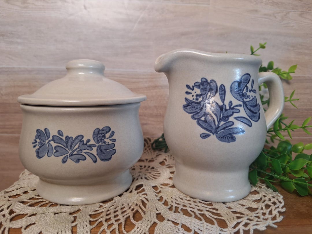Vntg Pfaltzgraff Yorktown Pottery Cream & Sugar Set, Country Kitchen ...