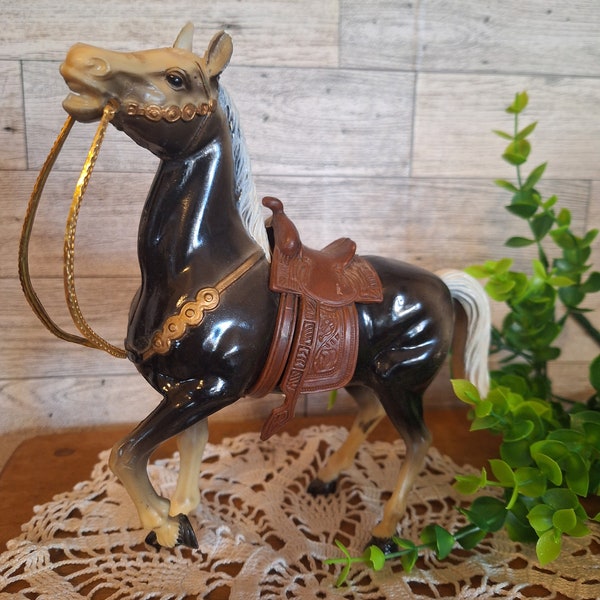 Vntg 1960's Western Saddle Horse Toy, Made in Hong Kong, Horse Decor, Equestrian Decor