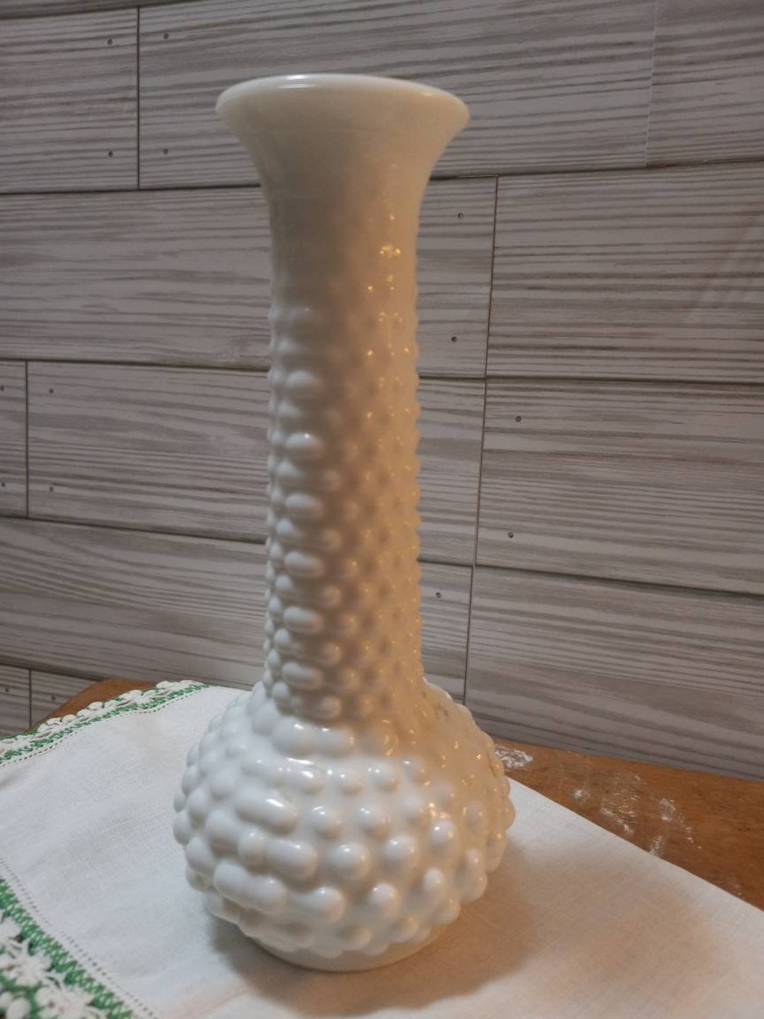 Vintage Hobnail Milk Glass Bud Vase, Shabby Chic,cottage Core,farmhouse