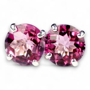 Pure Pink Topaz, 925 Sterling Silver Post Earrings, SE112