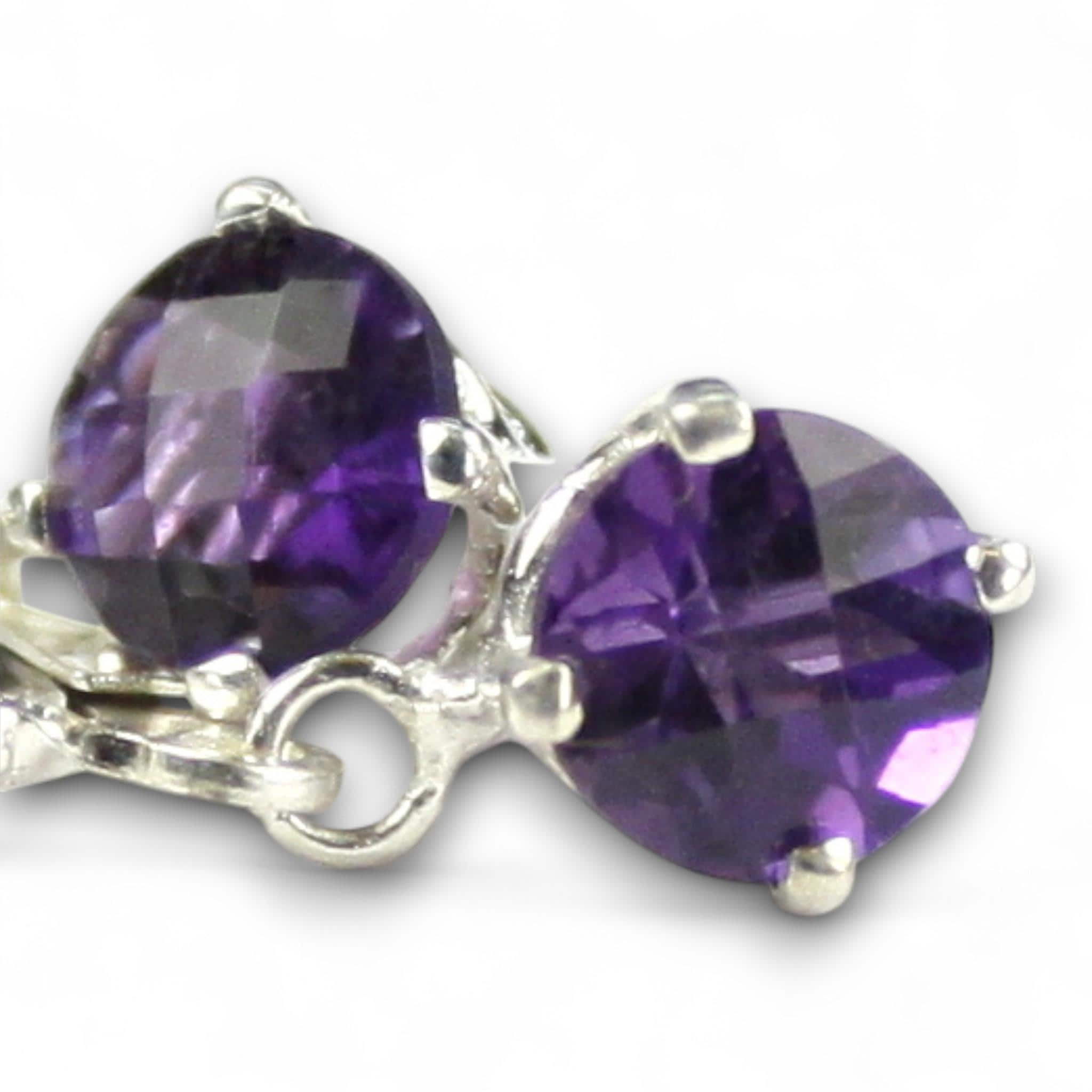 Boucles D'oreilles Dormeuses Argent 925 Et Améthyste – Création Unique Atelier Lunaire