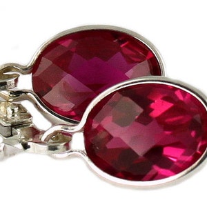 Created Ruby, 925 sterlingzilveren leverback-oorbellen, SE001