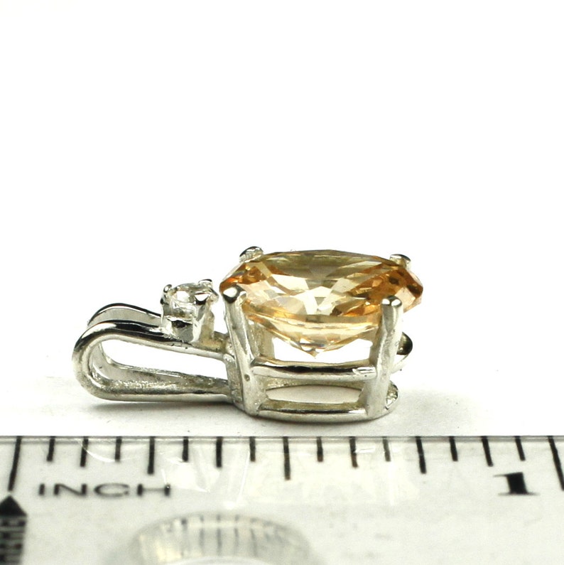 925 Sterling Silver Pendant Champagne CZ SP021