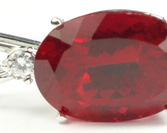 Created Ruby, 925 Sterling Silver Pendant, SP085 - Etsy