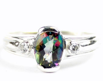 Mystic Fire Topaz, 925 Sterling Silver Ladies Ring, SR370