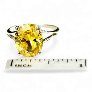 Golden Yellow CZ, 925 Sterling Silver Ring, SR132 - Etsy