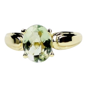 Green Amethyst (Prasiolite), 14Ky Gold Ring, R058