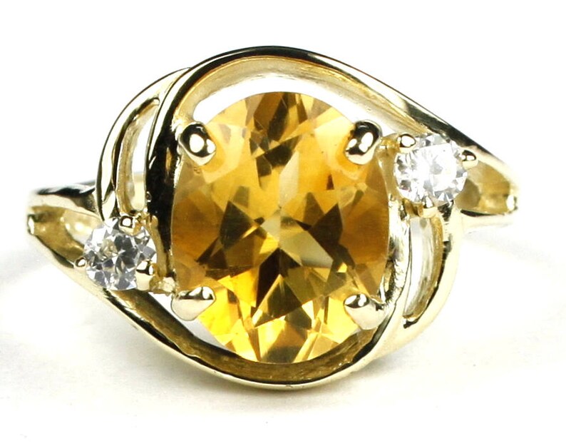Citrine 14KY Gold R021 Don't miss the campaign Ring Max 64% OFF