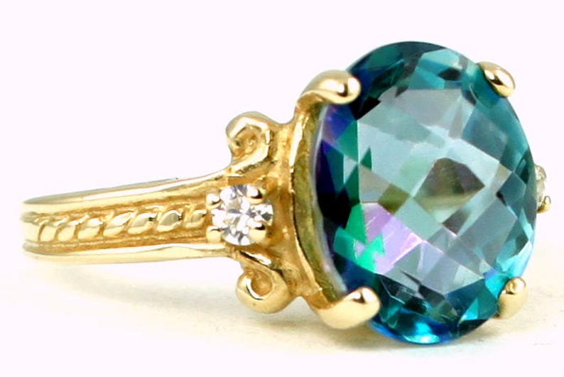 Neptune Garden Topaz 14KY Gold Ring R136 Etsy