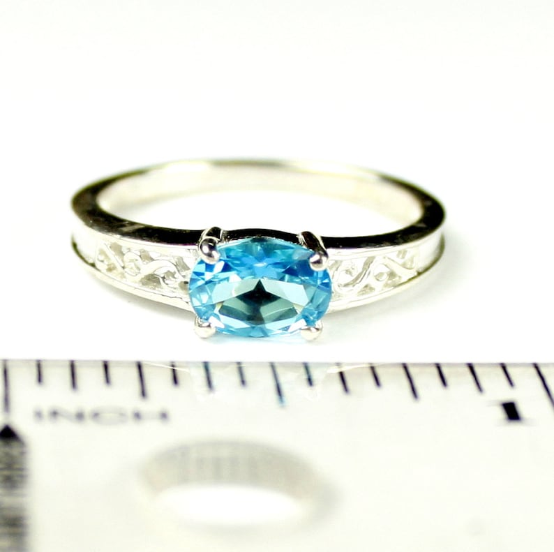 SR362 Paraiba Topaz 925 Sterling Silver Ladies Ring