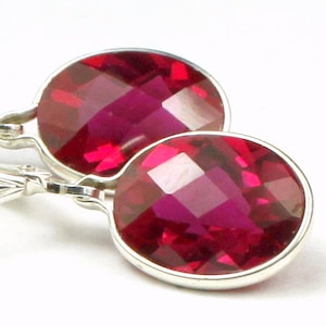 925 sterlingzilveren leverback-oorbellen, made Ruby, SE101