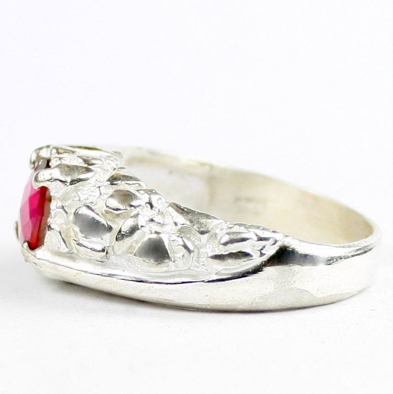 Crimson Fire Topaz SR368 925 Sterling Silver Men/'s Ring