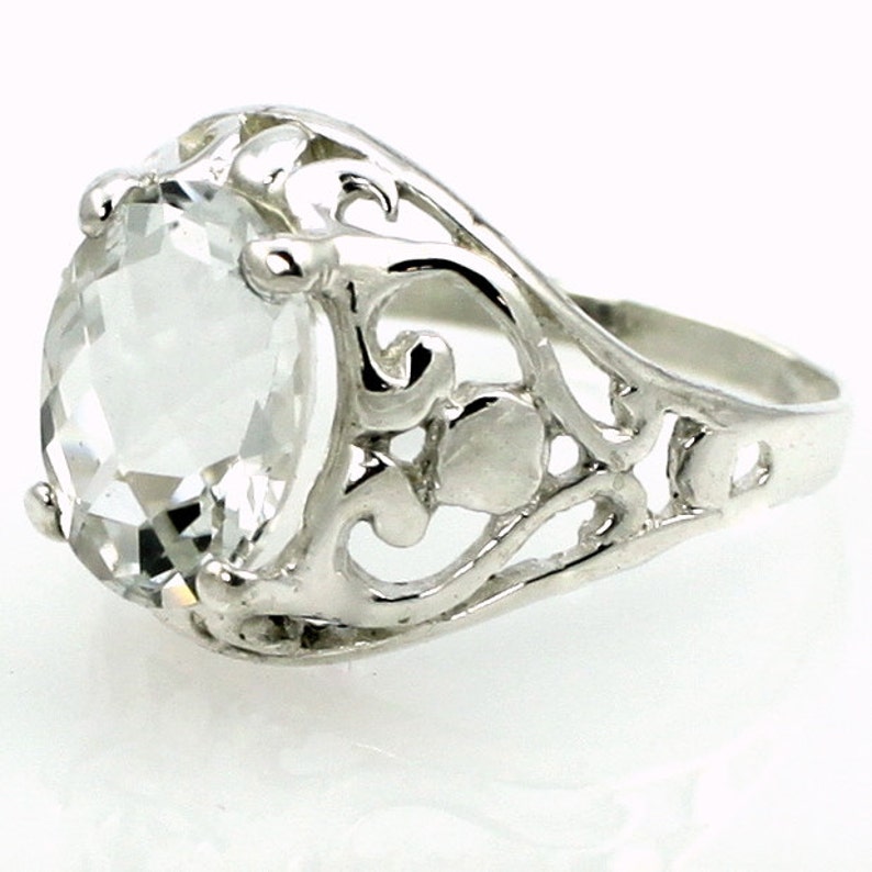 Silver Topaz SR004 Sterling Silver Ring