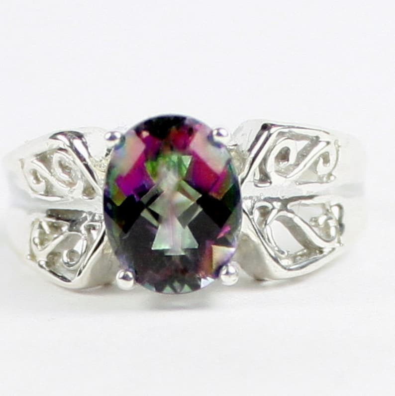 925 Sterling Silver Ring Mystic Fire Topaz SR281