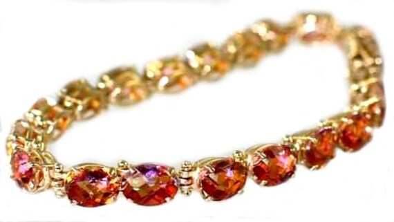 Twilight Fire Topaz, 10KY Gold Bracelet, B002 - Etsy