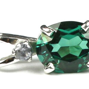 Russian Nanocrystal Emerald, 925 Sterling Silver Pendant, SP020