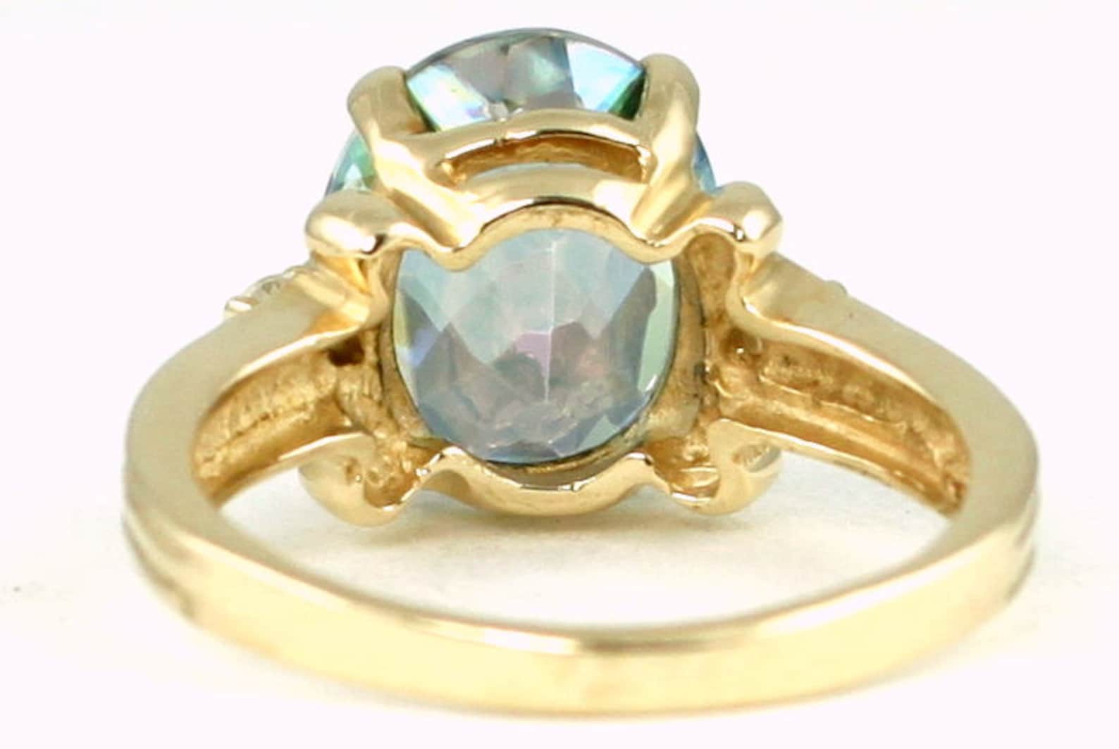 Neptune Garden Topaz 14KY Gold Ring R136 Etsy
